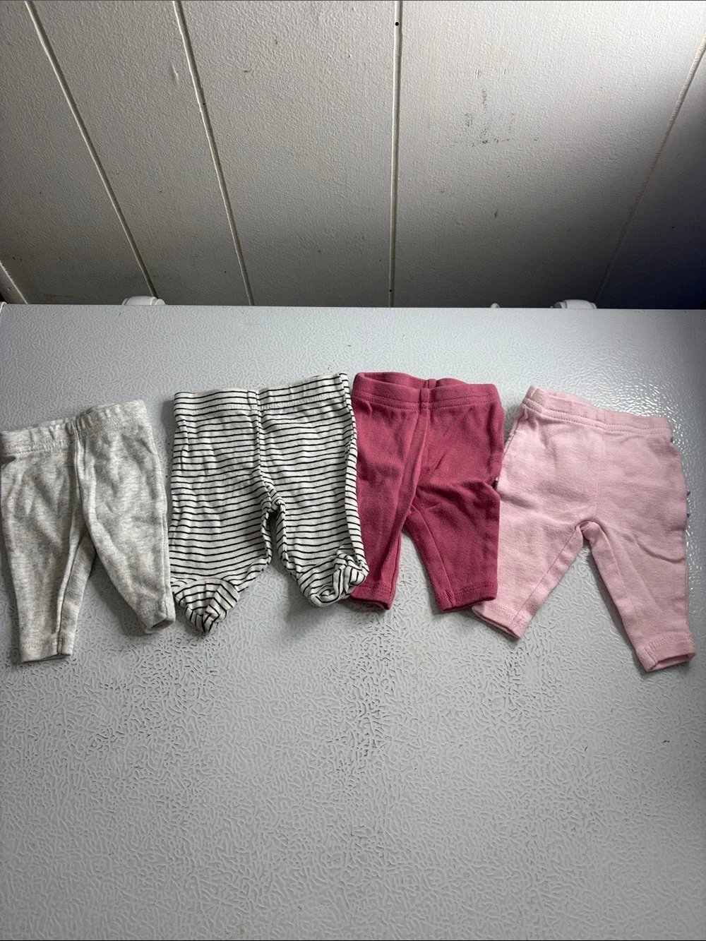 493 - Baby Leggings Bundle - Pink, Light Pink, Gray, Striped